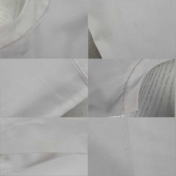 Anne Klein Ivory Sleeveless Tie Neck Blouse Silky Career Office Top PL (L035) - Picture 7 of 10